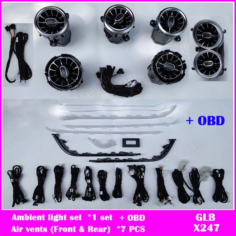 

Светильник для Mercedes-Benz GLA/GLB/B class H247 X247 W247, освещенный на вентиляционную решетку, светодиодная атмосферная лампа