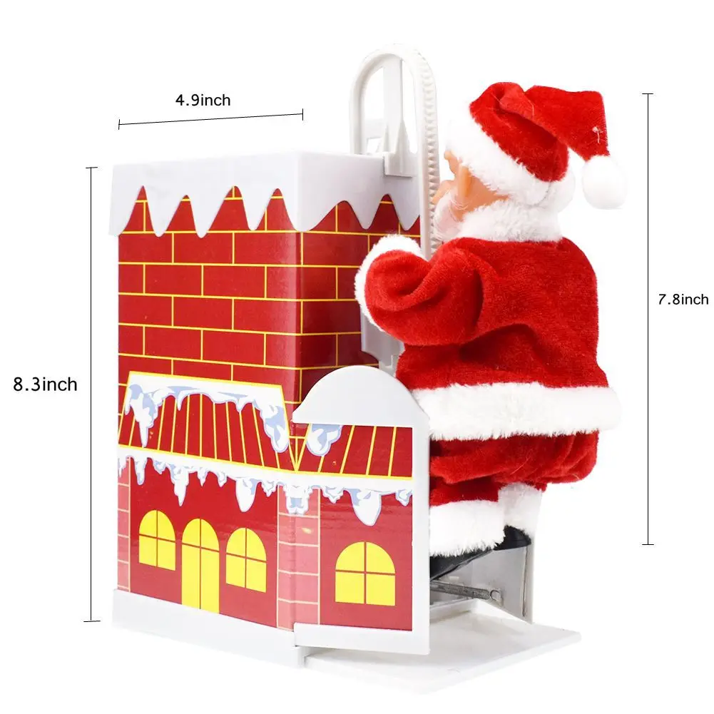 

Lovely Santa Claus Climbing Chimney Enjoyable Gift Toy with Music for Christmas THIN889