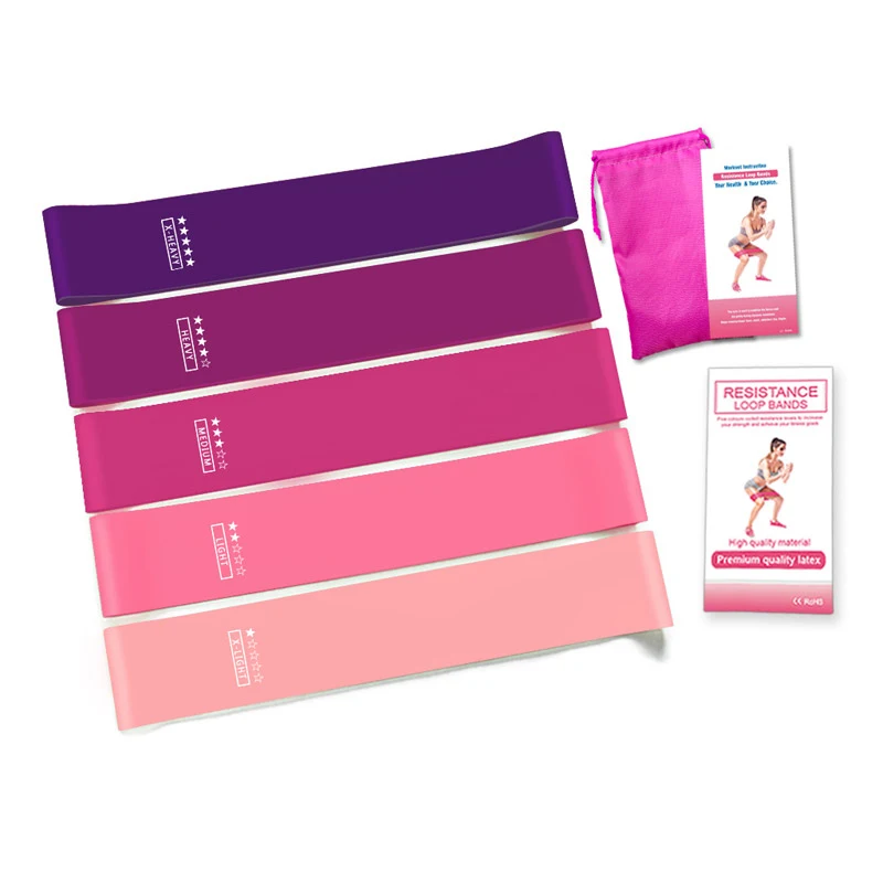 

5pc Yoga Resistance Band Gym Exercise Loop Band Fitness Loop Stretch Band Gym Equipment Training Exercise Latex Band