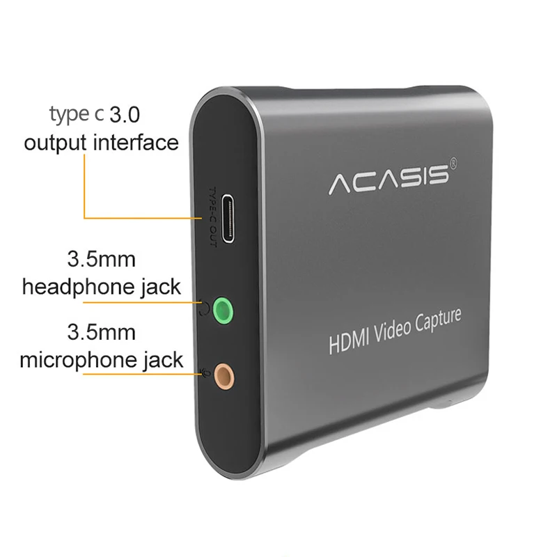 Acasis 4K 1080P HDMI совместимая карта видеозахвата USB 3 0 HD рекордер для игры видео в