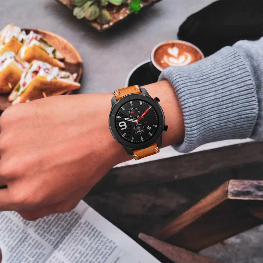 Для Xiaomi Huami AMAZFIT GTR Смарт-часы 42/47 мм сменные часы браслет кожаный полосатый ремешок часы браслет аксессуары#822