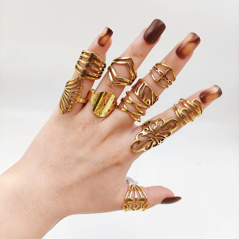 кольцо женское мужское бижутерия для женщин 2021 20 шт. / Шт. Из нержавеющей стали