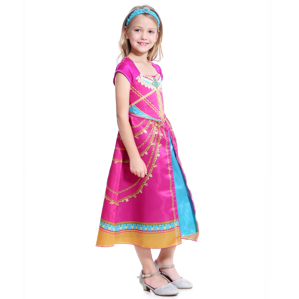 2020 Костюмы на новый год с рисунком &quotАладдин&quot принцесса девочек Жасмин костюм