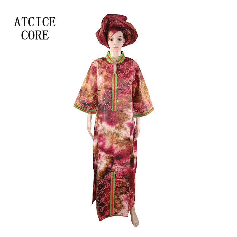 Женские платья в африканском стиле с вышивкой короткий рэппер шарфом bazin riche