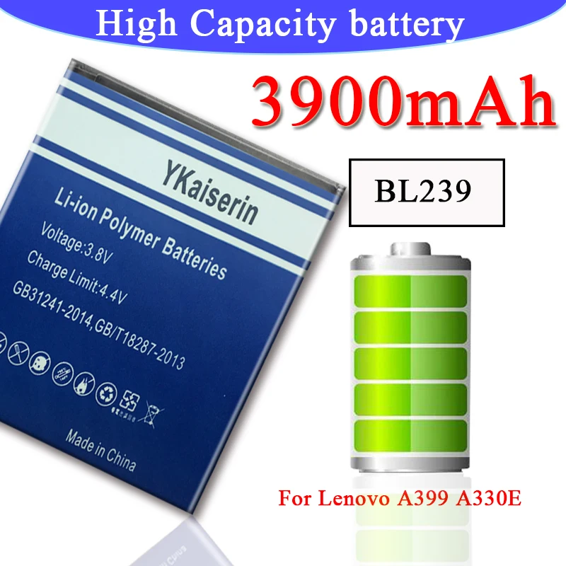 Высококачественный литий ионный аккумулятор BL239 на 3900 мАч для Lenovo A330E A399 A3500