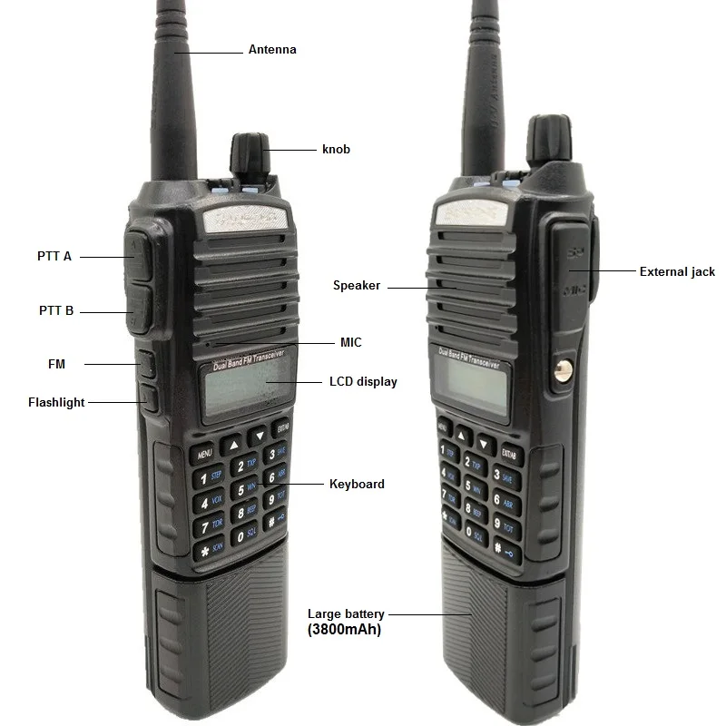 Портативная рация BAOFENG UV-82 8 Вт 10 км двухдиапазонный FM-трансивер VHF UHF CB