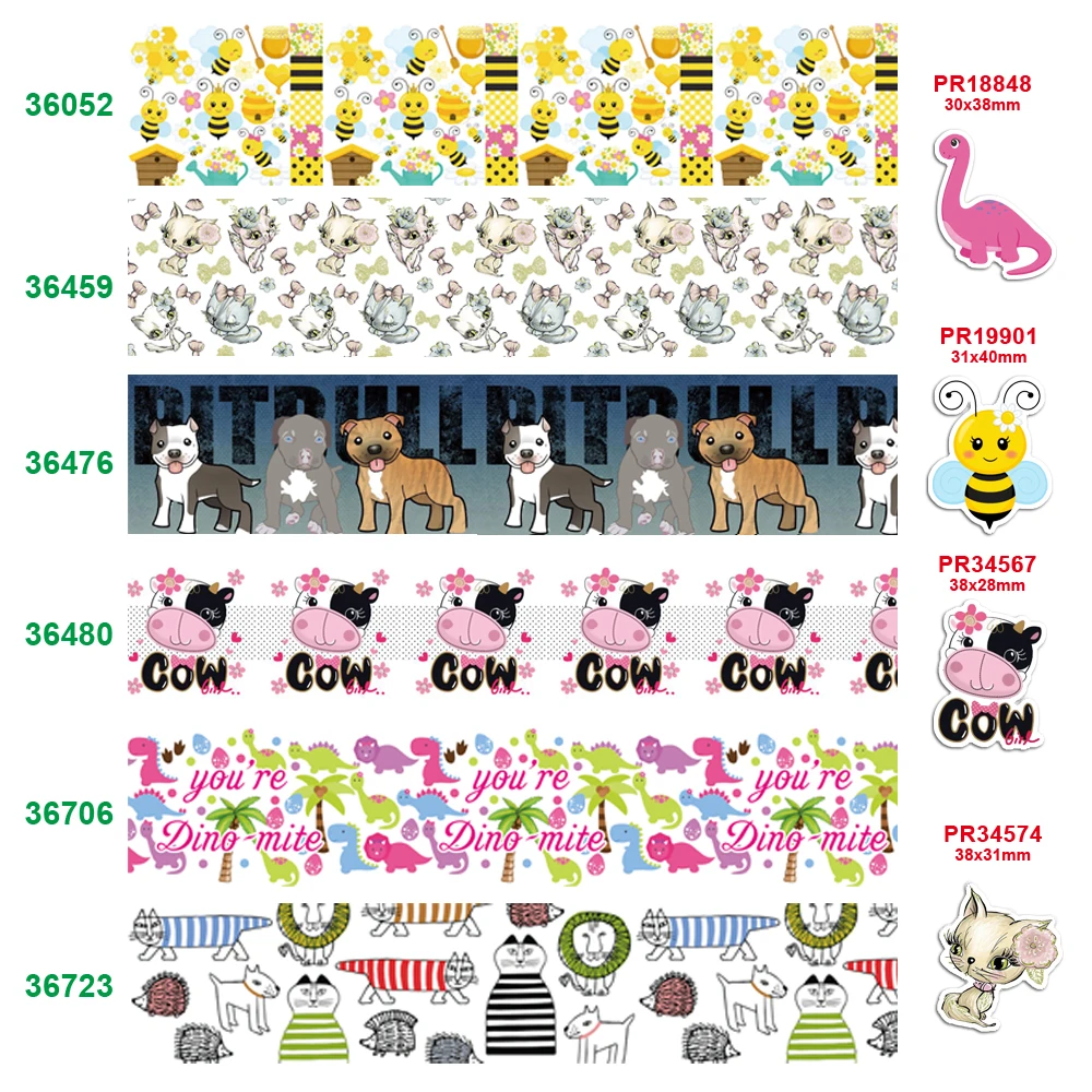 Бесплатная доставка 2020 Новое поступление 50 ярдов мультяшный принт grosgrain