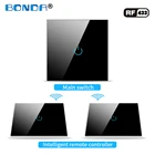 RF433 настенный выключатель с дистанционным управлением, выключатели с сенсорной панелью из хрустального стекла, ЕС стандарт, 123 клавиши, 220 В