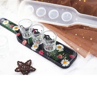 wine glass tray diy crystal epoxy resin mold wine beer rack mirror silicone mold for resin