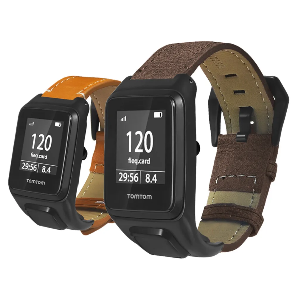 Сменный ремешок из натуральной кожи для часов Tomtom Runner 3 смарт браслета Adventurer