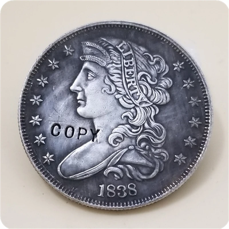 Копия копии США 1838 P50C свобода лицо левый половина доллара шаблон копия