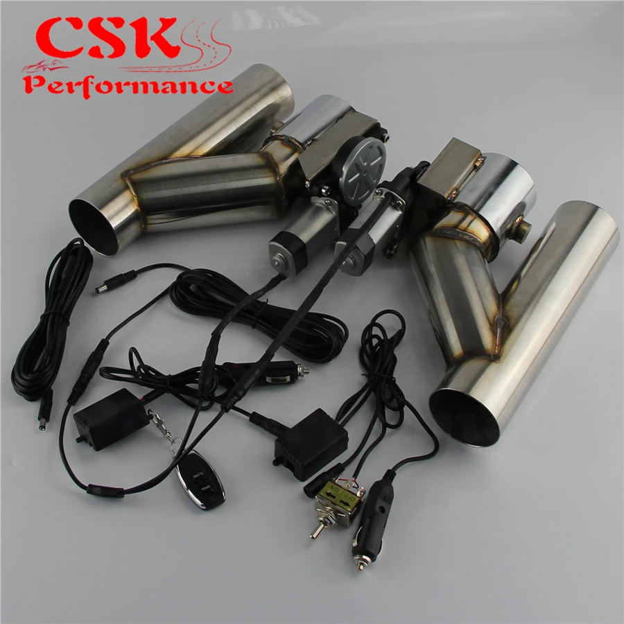3" 76mm Dual Electric Exhaust Cutout Cutoff Downpipe Dump Bypass Valve Kit Wireless Controller / Switch Control | Автомобили и