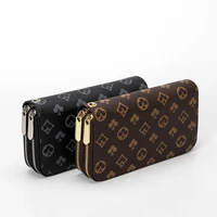 2020 retro womens wallet and purse luxury designer louis double zipper money purse large capacity long phone wallet