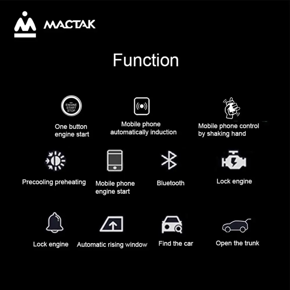 MCATAK Автосигнализация совместима с системой Starline Android удаленный Центральный замок бесключевая запись PKE старт стоп Смартфон пульт дистанционного управления