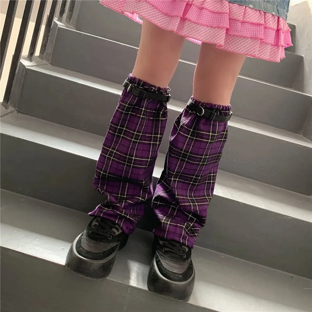 

Plaid Lolita Cool Street Women Leg Warmer 2021 Lady Hipster Fashion Gothic Basic Calf-length Sock Outdoor Rock Streetwear