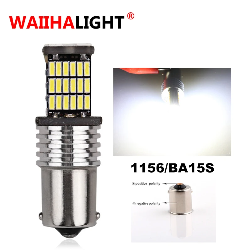 

1x12V автомобильный P21W 1156 BA15S светодиодный светильник с поворотным сигналом и обратным тормозом R5W 4014 чип 45 SMD Автомобильная Лампа DRL лампа