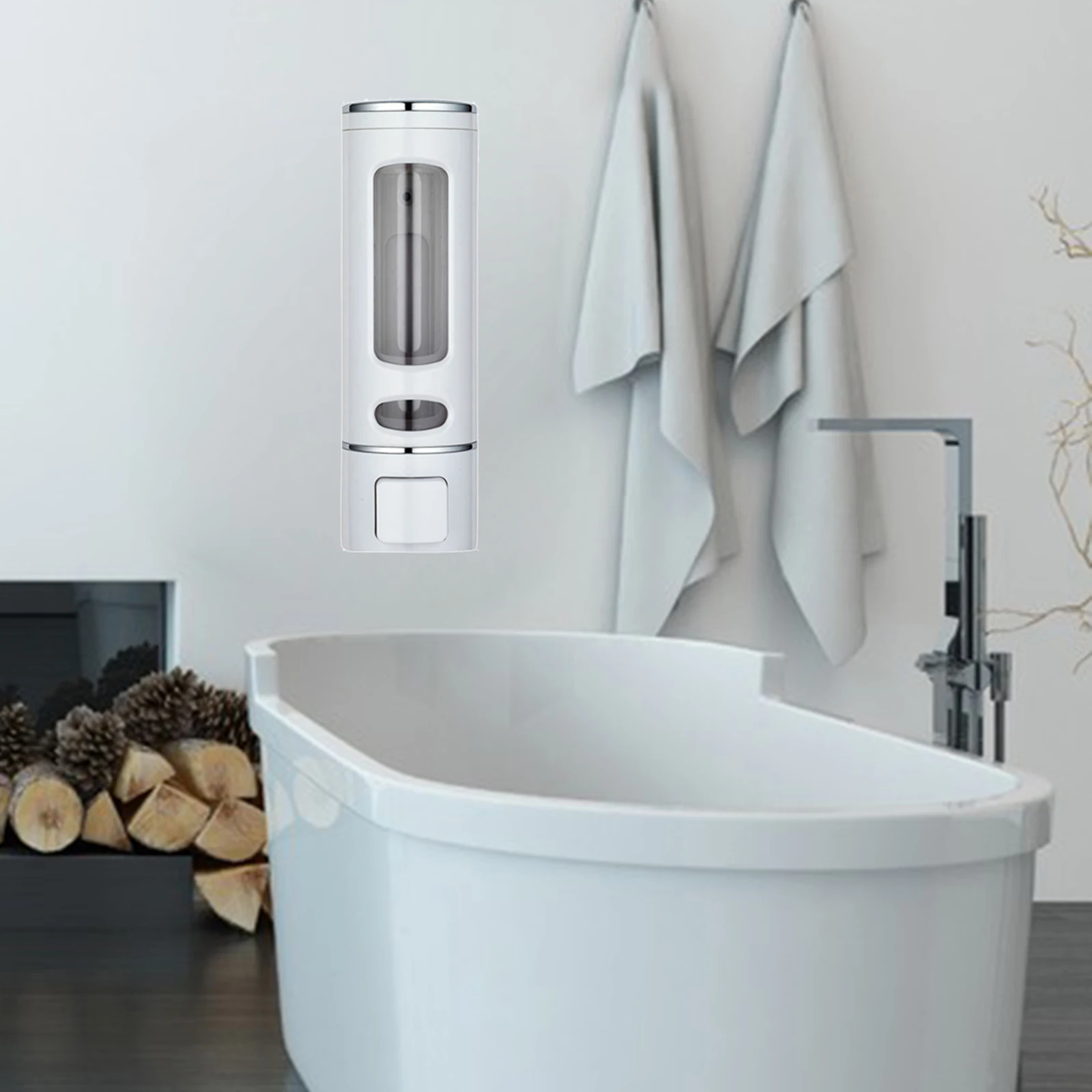 

ABS Hand Soap Dispenser Shower Bath Lotion Wall-Mount Bathroom School Hotel