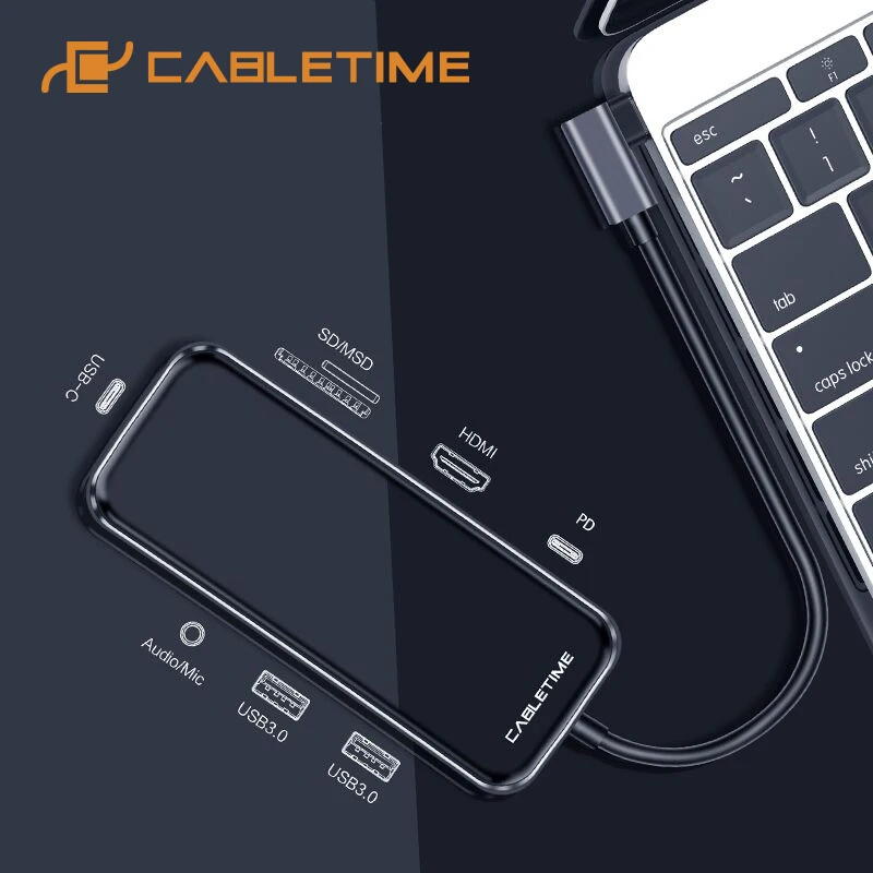 Кабель USB C концентратор USB3.0 HDMI RJ45 Type док станция адаптер для MacBook Pro Air