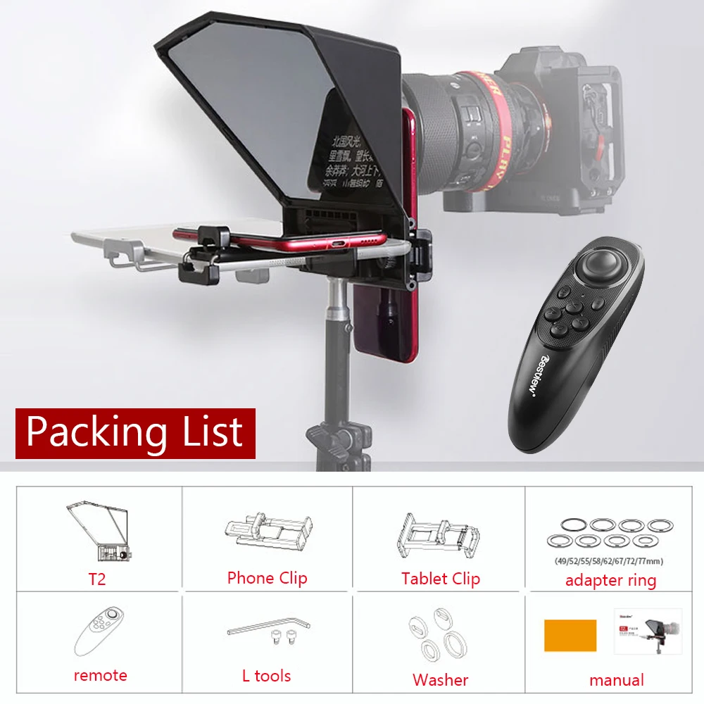 Teleprompter для iPhone X 8 смартфона ipad планшета DSLR камеры видео Vlog|Аксессуары фотостудии|