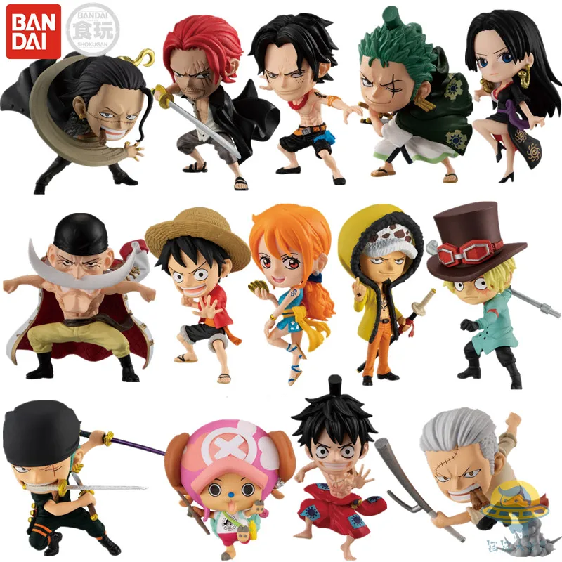 

Bandai ONE PIECES Box Egg Shape Monkey D. Luffy Roronoa Zoro Figure Decoration Collection Gift Fantasy Figurines Toys