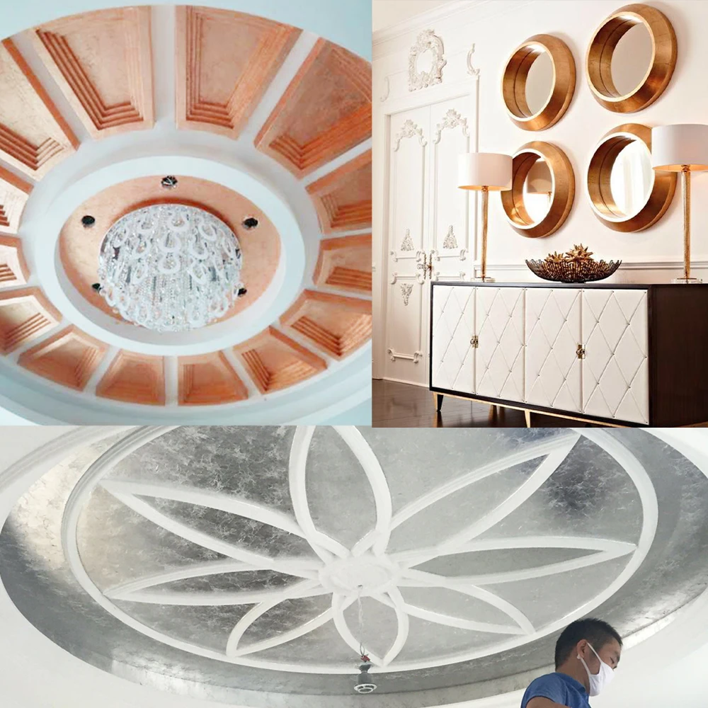 Хлопья с золотыми листьями для украшения ногтей керамическая роспись стеклянная