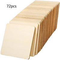 72pcs 7 5x7 5cm unfinished square wood slices blank crafts 3 x 3 inch for coasters painting writing photo props and decorations