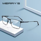 MERRYS Дизайнерские мужские очки из титанового сплава , оправа для близорукости, очки по рецепту, оптическая оправа, деловой стиль S2177