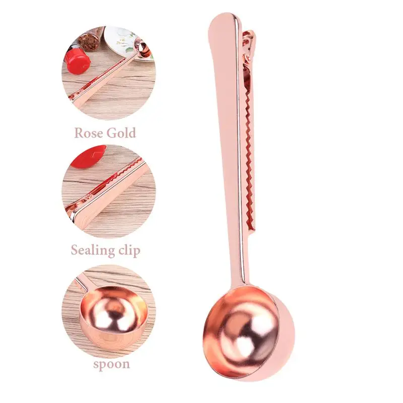 Кофейная ложка 2 в 1 из нержавеющей стали с зажимом для запечатывания мерная