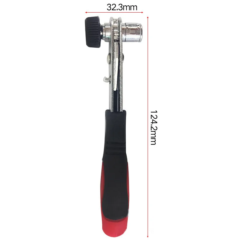 

1/4 mini wrench DIY rubber handle red and black handle ratchet wrench air handle head screw knife Rod 6.35