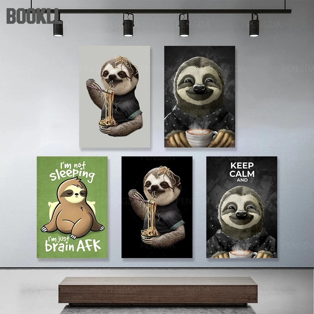 

Home Decor Sloth Canvas Paintings Lovely Animal Pictures Minimalist Wall Art HD Printed Nordic Modular Posters For Living Room