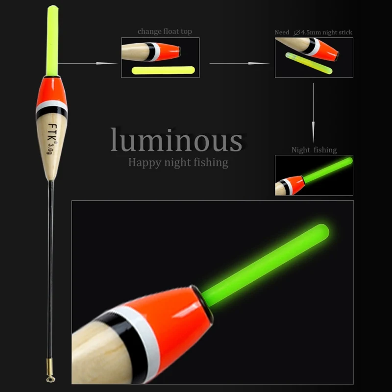 

5pcs Hot Portable Durable Drift Tube Stick Fishing Float Bobber Light