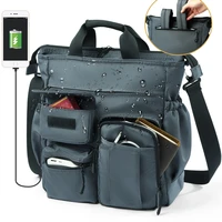 multifunction fashion shoulder messenger bag casual business men briefcase large capacity male usb port backpack travel handbag