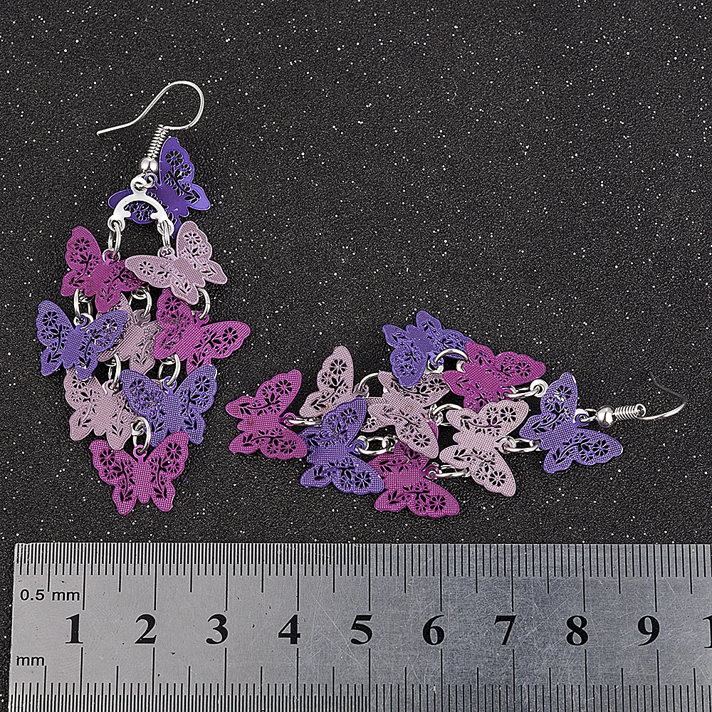 Серьги-подвески в форме бабочки женские уникальные висячие украшения с крючком