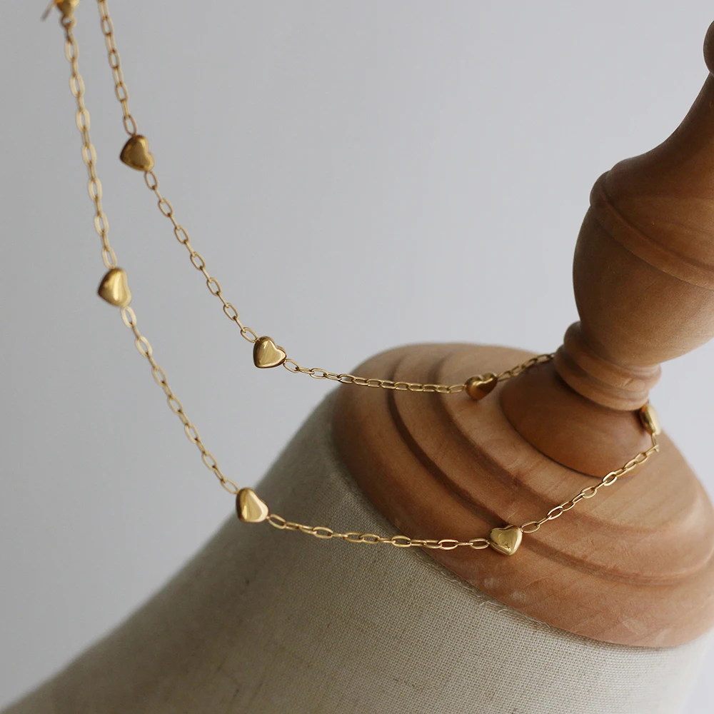

Винтажное ожерелье Amaiyllis из 18-каратного золота с цепочкой длиной до ключиц в виде сердца