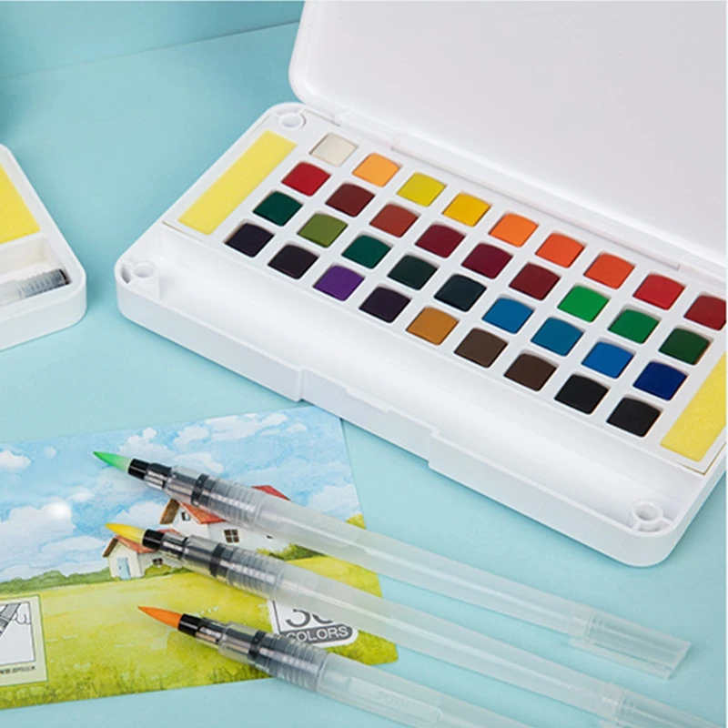 

Students’ Watercolor Paint Set 12/18/24 Colors Available Non-Toxic Pigment for Activity Centers Graffiti & Stationery