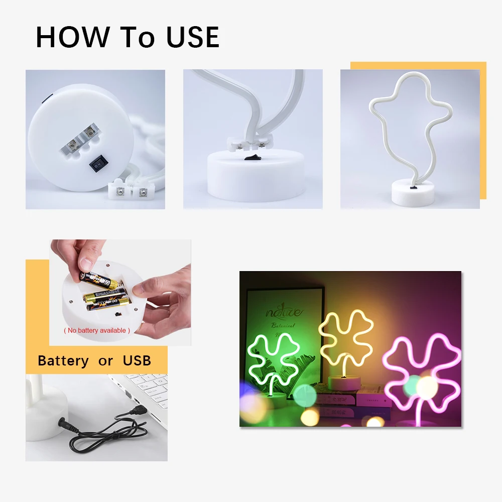 Светодиодный неоновая лампа Usb настольная рисунок светодиодный вывеска для