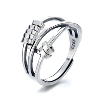 sa silverage mens open ring s925 sterling silver fashion womens three ring finger ring multi ring silver jewelry couple rings