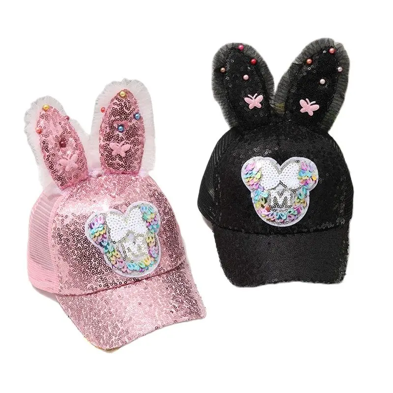 

Бейсболка Doitbest в стиле хип-хоп детская, сетчатая Кепка с большими ушками и блестками от солнца, детская шапка для мальчиков и девочек, лето ...