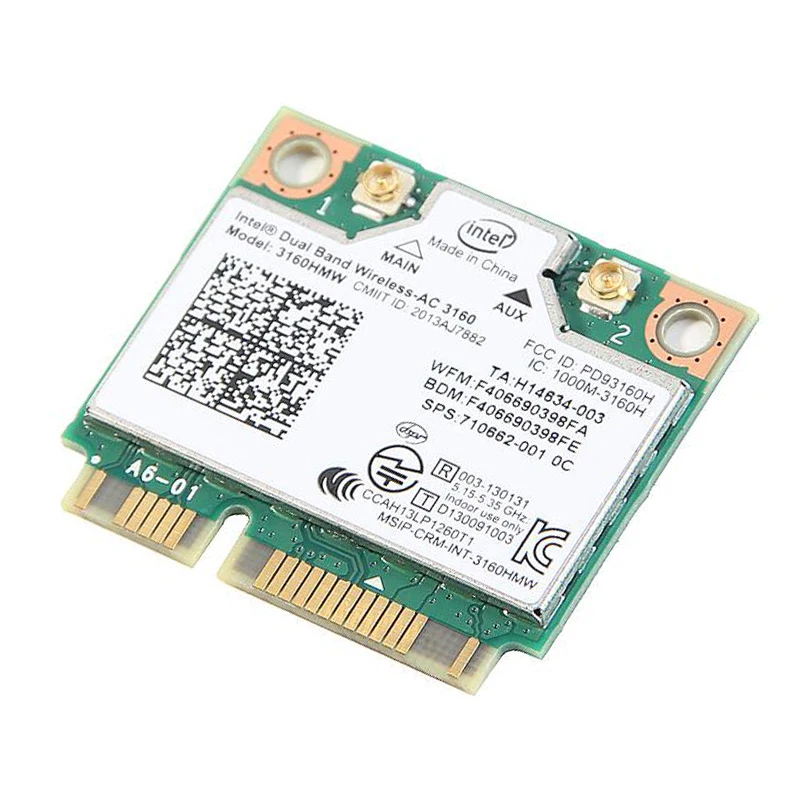 Мини PCI-e Wifi Беспроводная bluetooth карта для ноутбука Двухдиапазонная 2 4 ГГц 5 Intel 3160