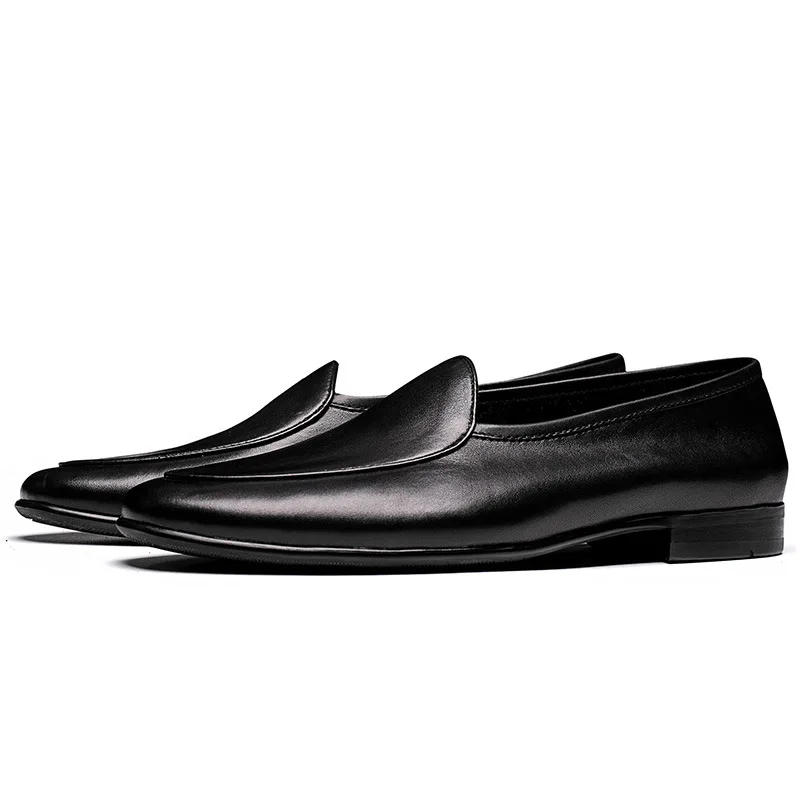 

Handmade Men leather shoes business dress suit shoes men brand Bullock genuine leather black slip on wedding mens driving shoes