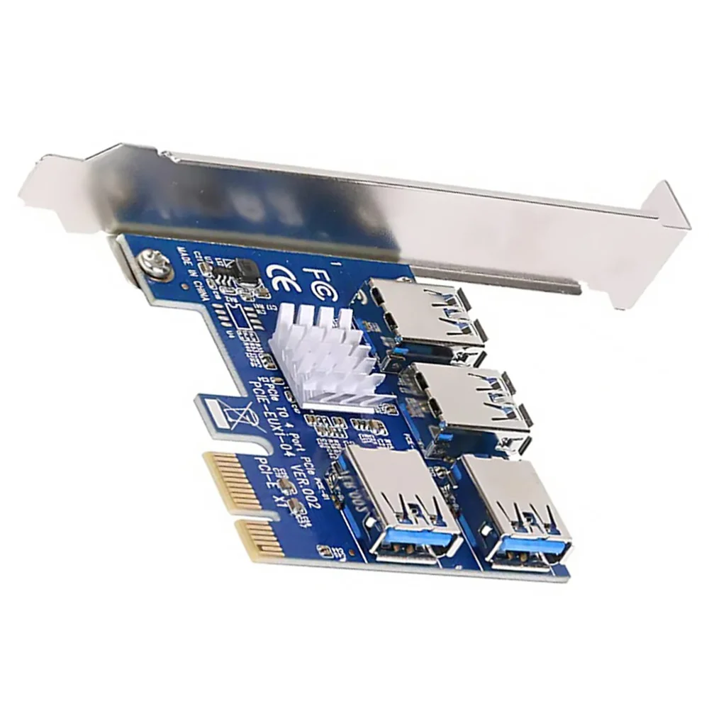 

PCI Express Extension Adapter PCI-E Mining Adapter 4-Port USB Adapter