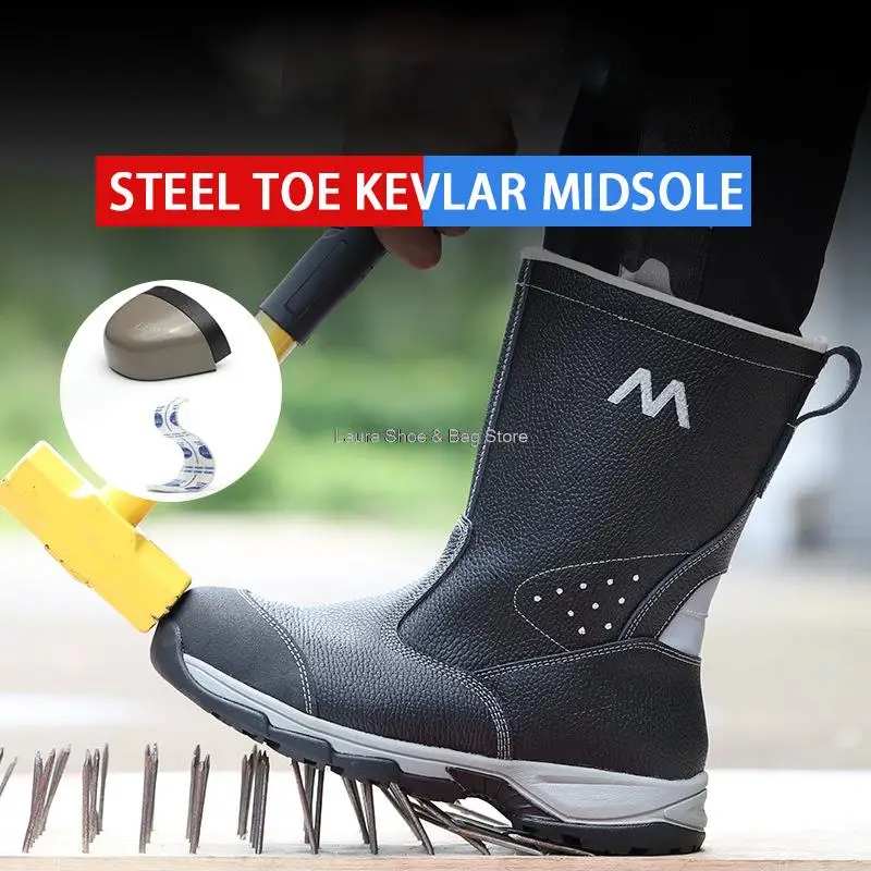 

Men'S Welder Shoes Steel Toe Cap Puncture Proof Work Shoes Waterproof High Top Men Work Safety Boots Indusrtial Work Shoes Male
