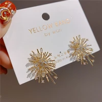 new fashion design fireworks elegant stud earrings for women zircon flower wedding jewelry oorbellen accessories