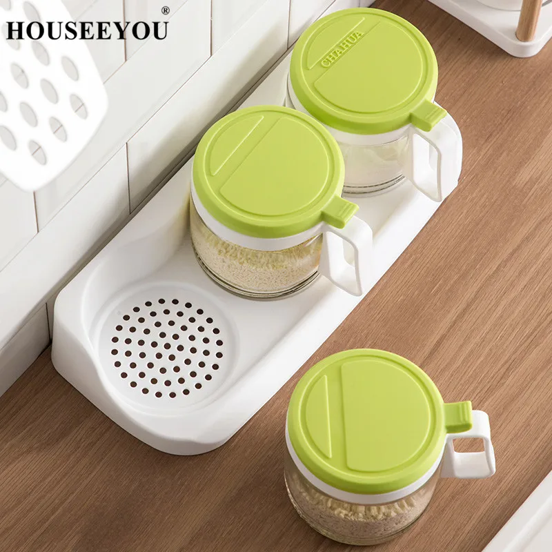 Прозрачная полка для приправ горшки специй хранение контейнерная приправа банки