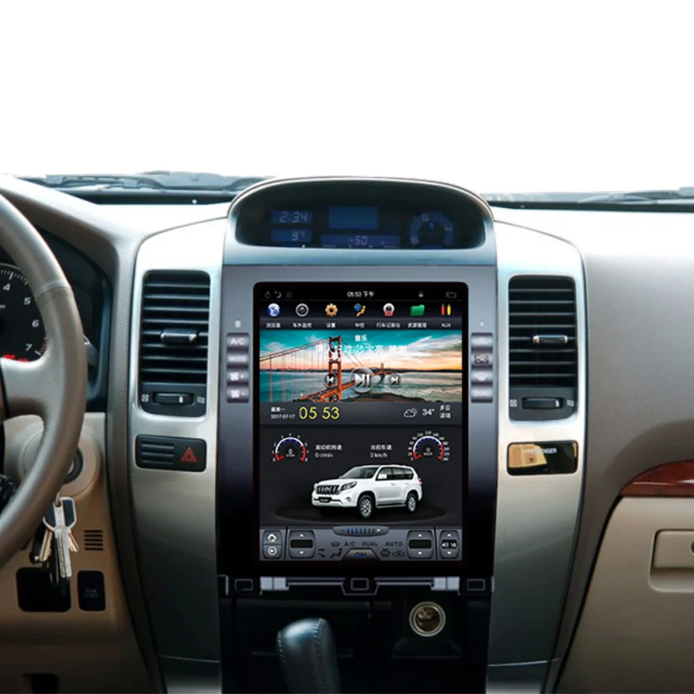 Android 6. 0 4 + 9 0G фонарь для Toyota Prado 128-2002 видеоплеер стерео головное устройство