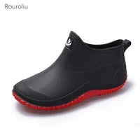 2021 women non slip ankle rain boots short waterproof water shoes woman rainboots garden shoes slip on