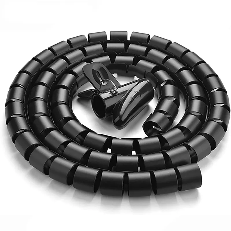 6.56FT Cable Management Sleeve Cord Bundler with Zip Clip Zipper Wire Wrap Organizer Cabler for TV Computer Cinema | Строительство и
