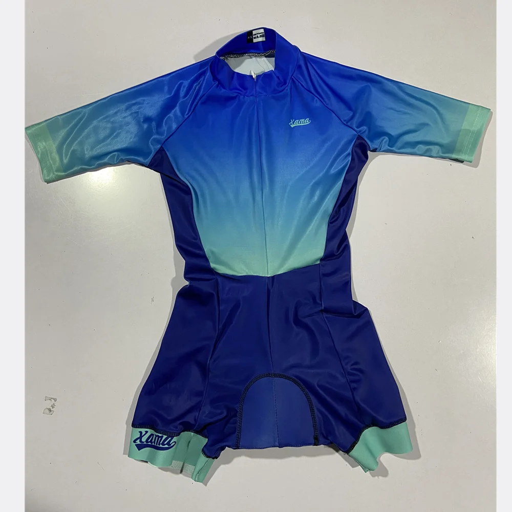 2020 XAMA летний велосипедный комбинезон с коротким рукавом кожаный костюм