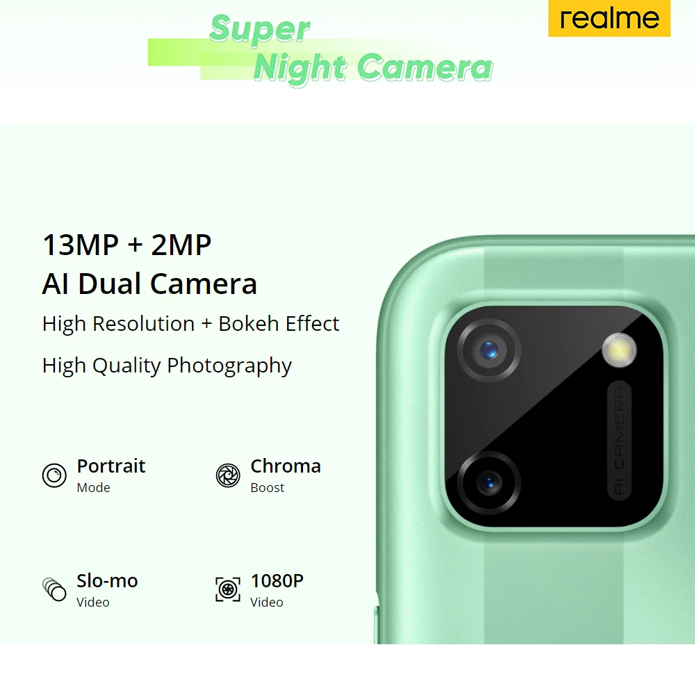 Realme C11 мобильных телефонов 6 5 дюймов 5000 мА/ч большая Батарея 40 дней в режиме
