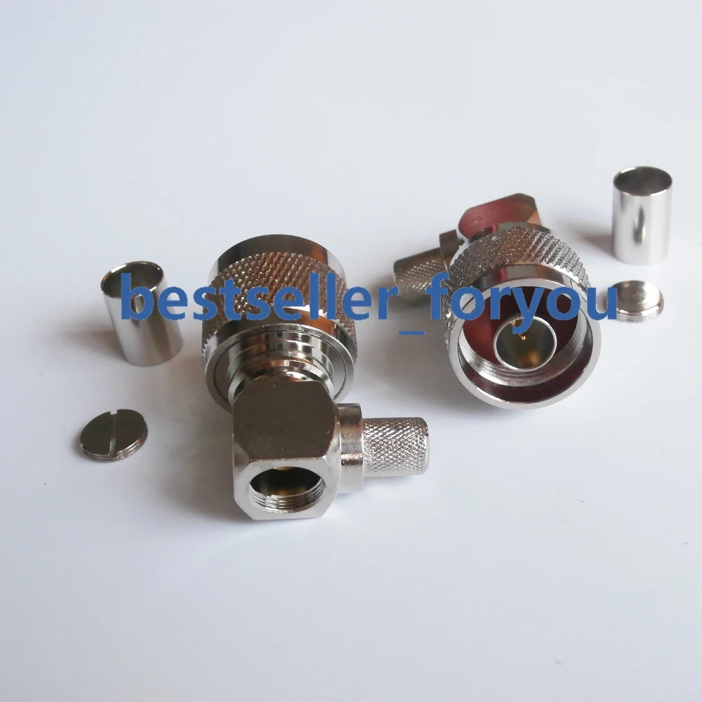 

N Male Connector Right Angle RA Plug Sloder Crimp For RG5 RG6 LMR300 RG304 Cable RF Connector